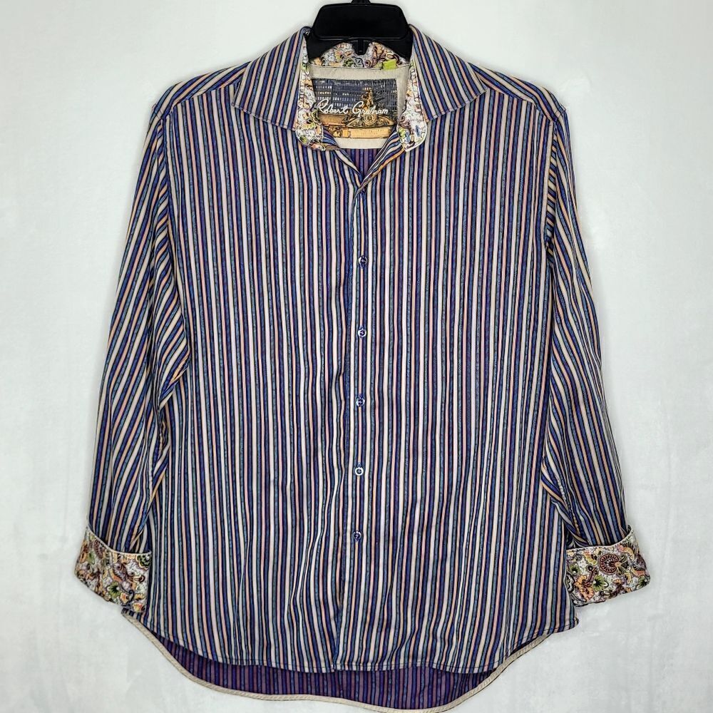 Robert Graham Flip Cuff Button Down Shirt Size XL